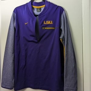 Men's Purple LSU TIGERS DRI-FIT COACHES SIDELINE HALF ZIPPER PULLOVER